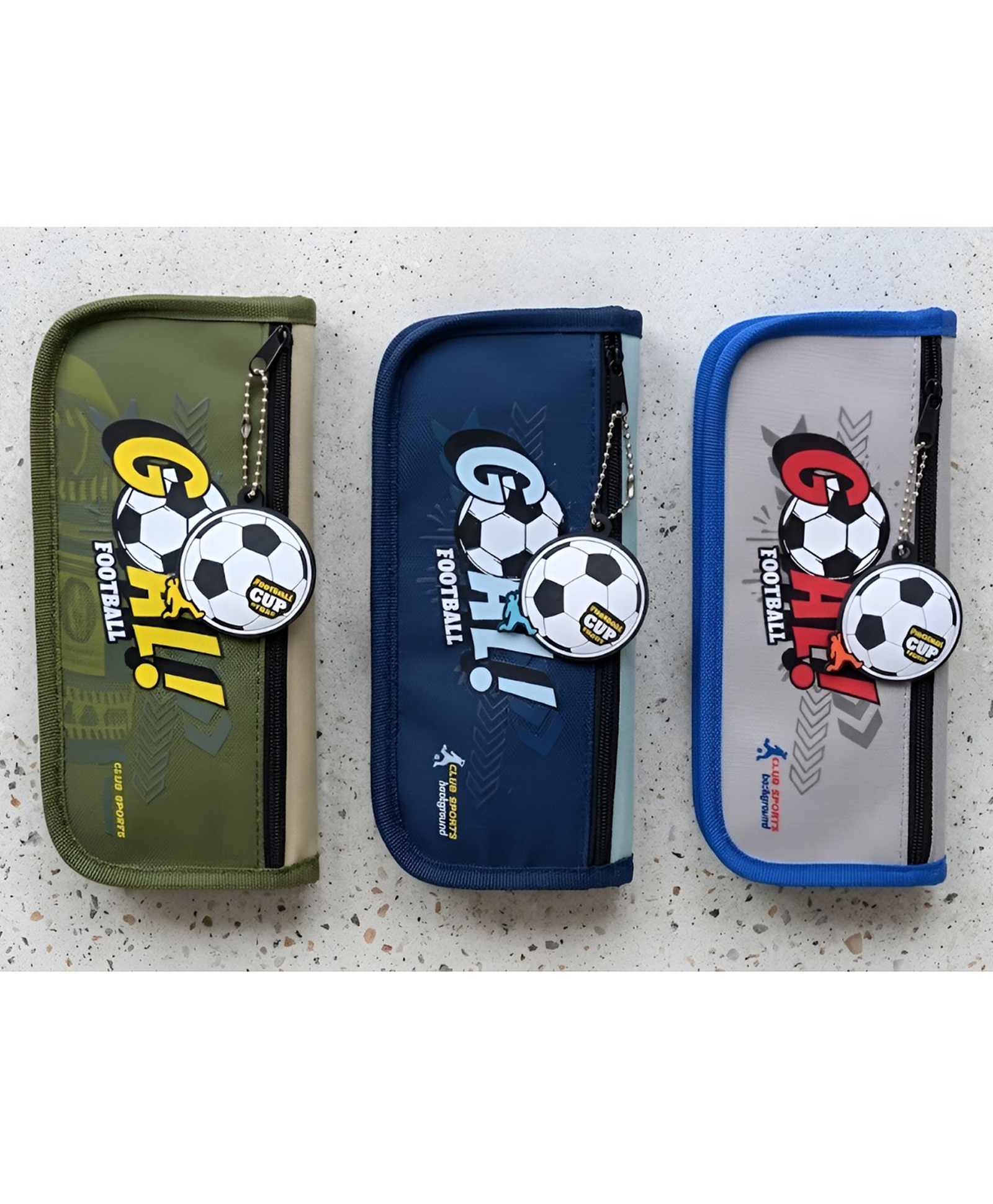 SCHOOLISH Soccer Theme Pencil Pouch, Zippered School Stationery Case Crayons, Pen, Pencil, Eraser, Sharpener & Scale Perfect Pouch - PACK OF 1 - COLOR MAY VARY-image-0