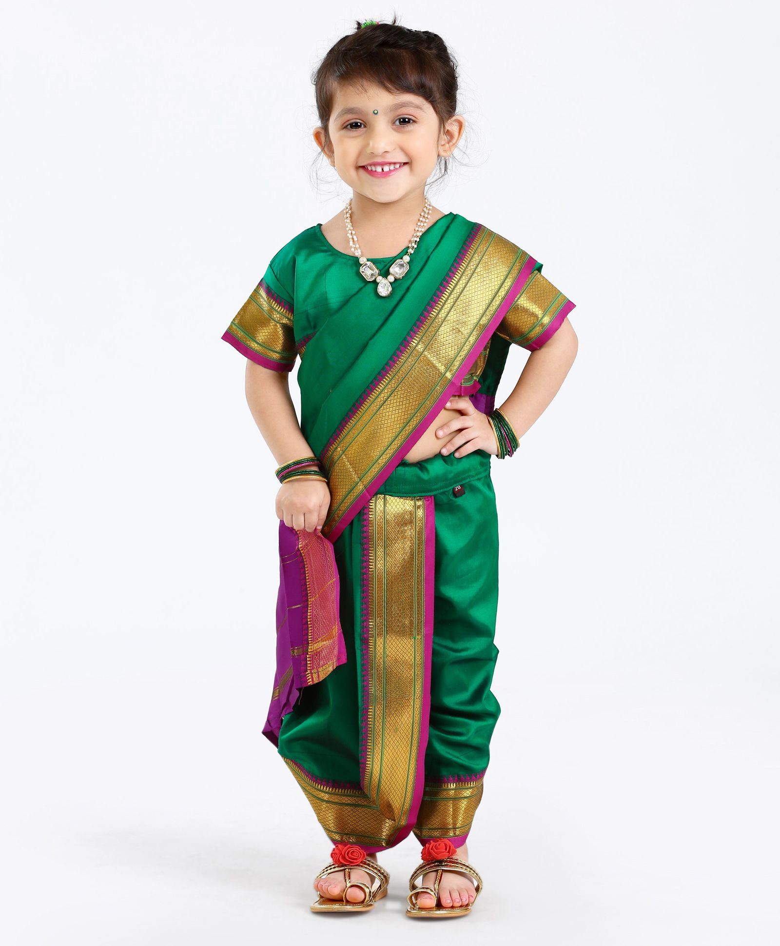 Little girl nauvari saree Clearance