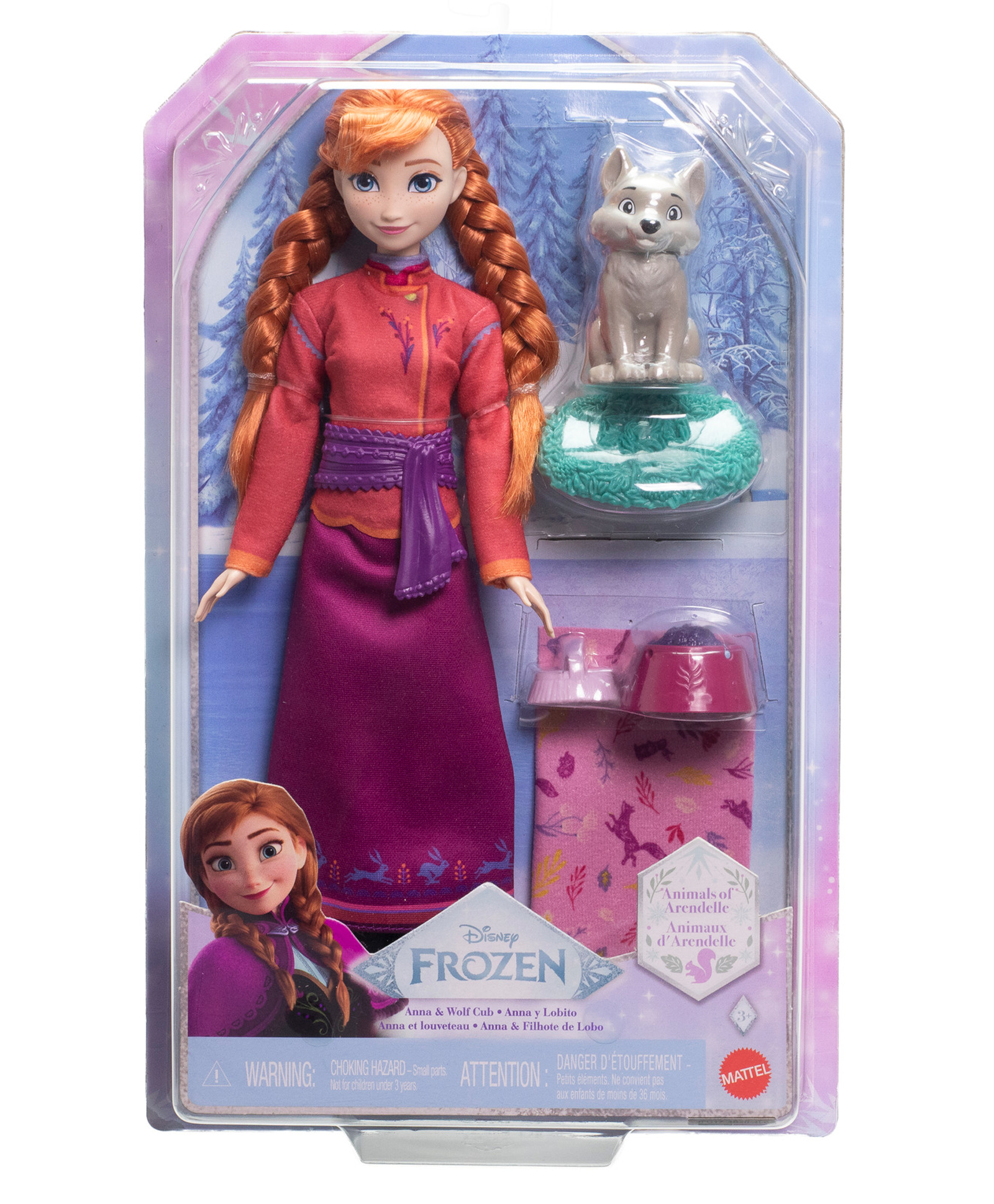 Disney Frozen Anna Doll & Wolf Cub - Multicolor-image-1