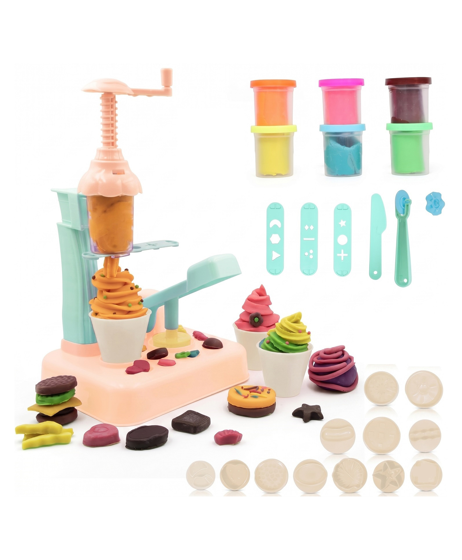 Enorme Scoop n Play Clay Extruder Toy with Molds, Cups & Tools | Creative DIY Pretend Play Kit for Kids-image-7