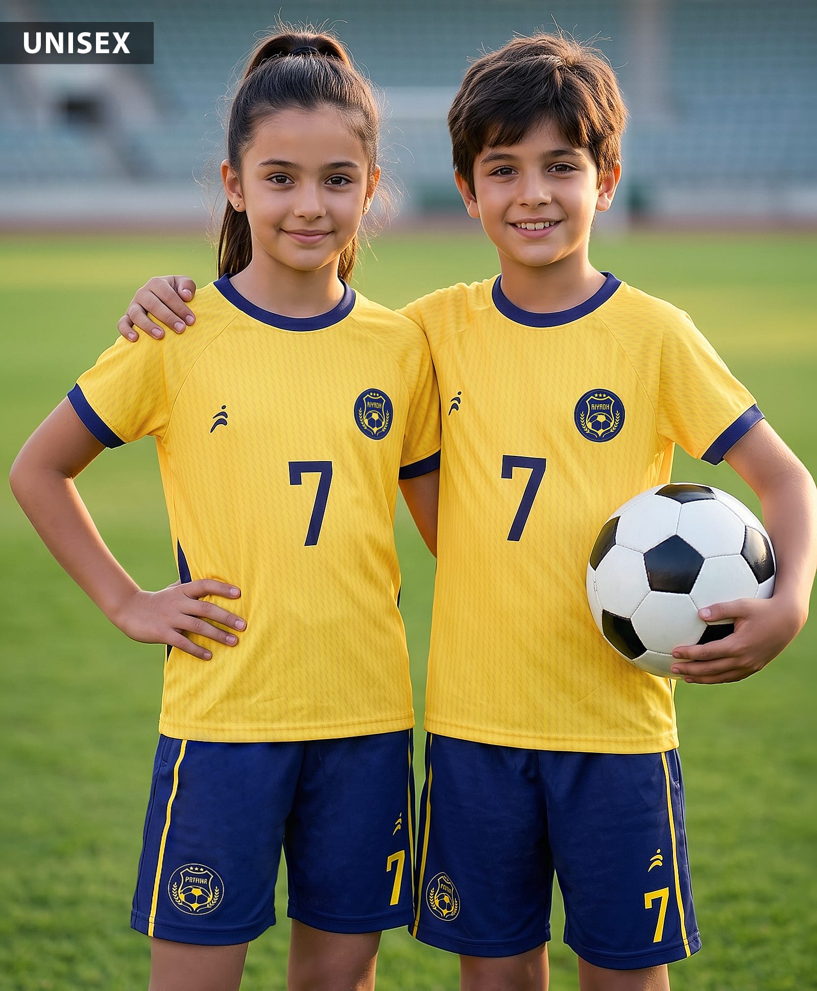 Pine Active Knit Half Raglan Sleeves Football Theme Printed T-Shirt & Shorts Set - Yellow-picture-25