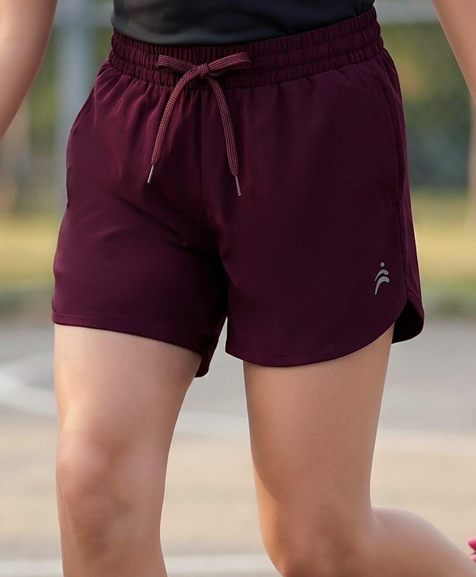 Pine Active Woven Above Knee Length Solid Color Performance Shorts - Wine-picture-11