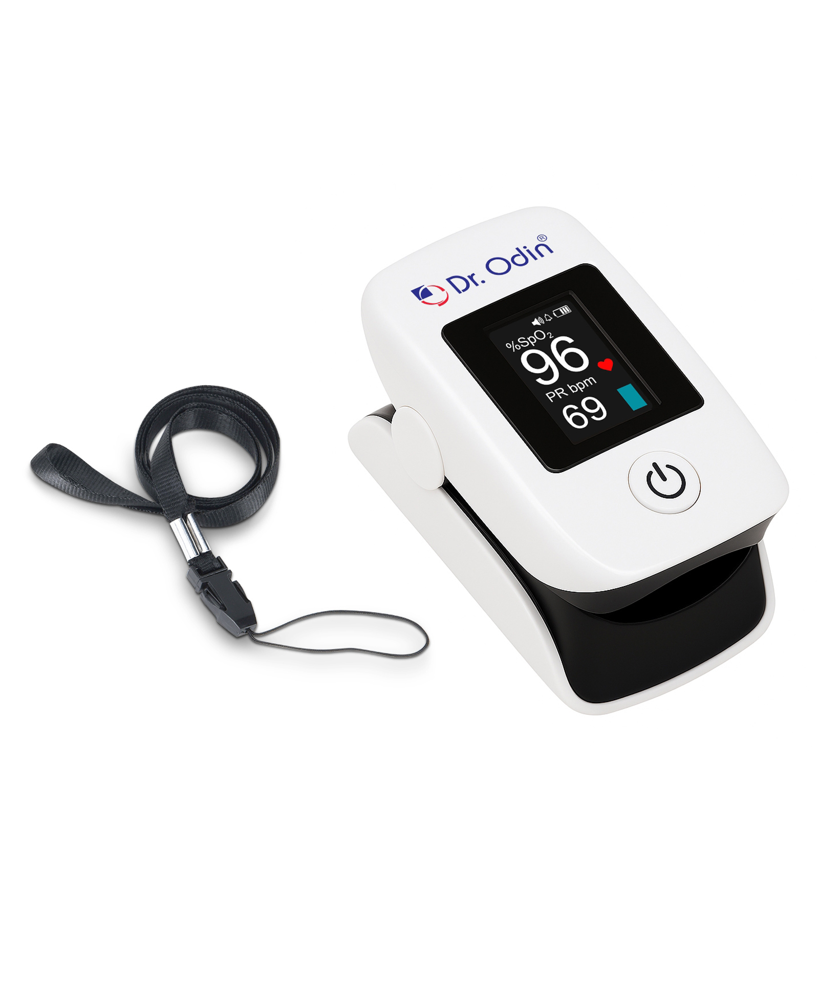 Dr. Odin OPO102 Fingertip Pulse Oximeter Measures SpO2, Pulse Rate & Perfusion Index with OLED Display, Adjustable Brightness, Beep Alarm & Auto Power Off (White)-image-1