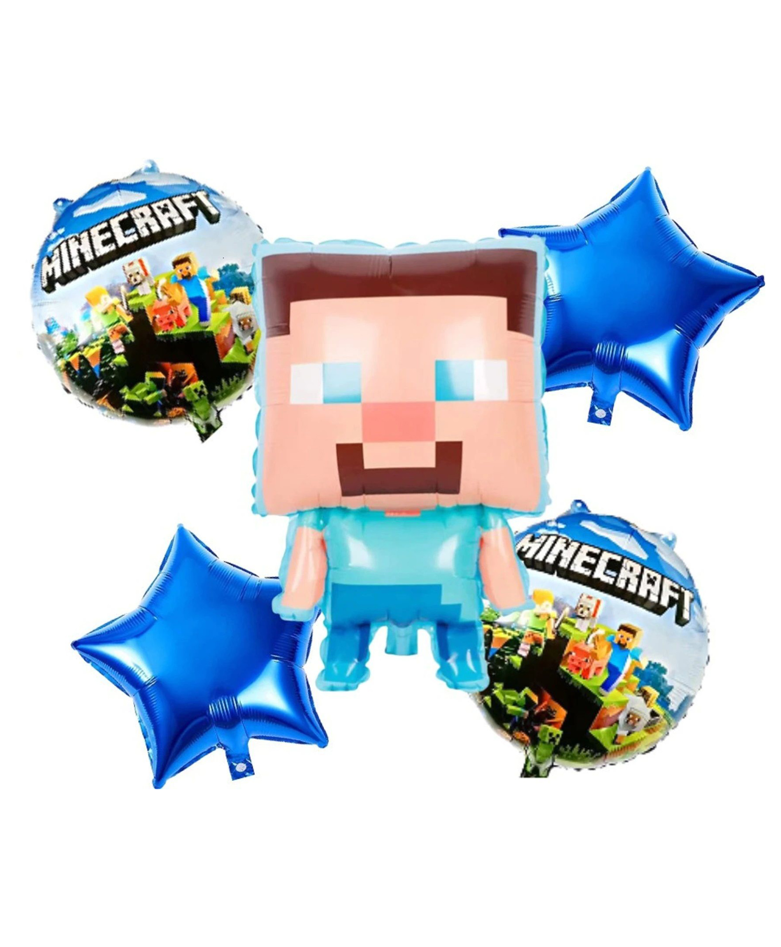Printed Minecraft Birthday Decorations Set Mine Craft Game Foil Balloon Kit Balloon (Pack of 5)-image-26