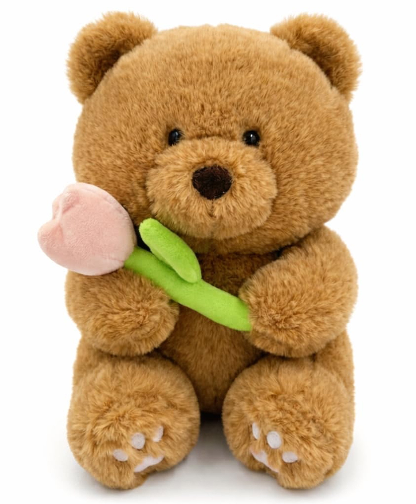 ELITE CREATIONS 30 cm Teddy Bear with Flower Cute Brown Teddy for Kids & Girls Ultra Soft Huggable Soft Toy Birthday Gift & Nursery Decor-picture-13