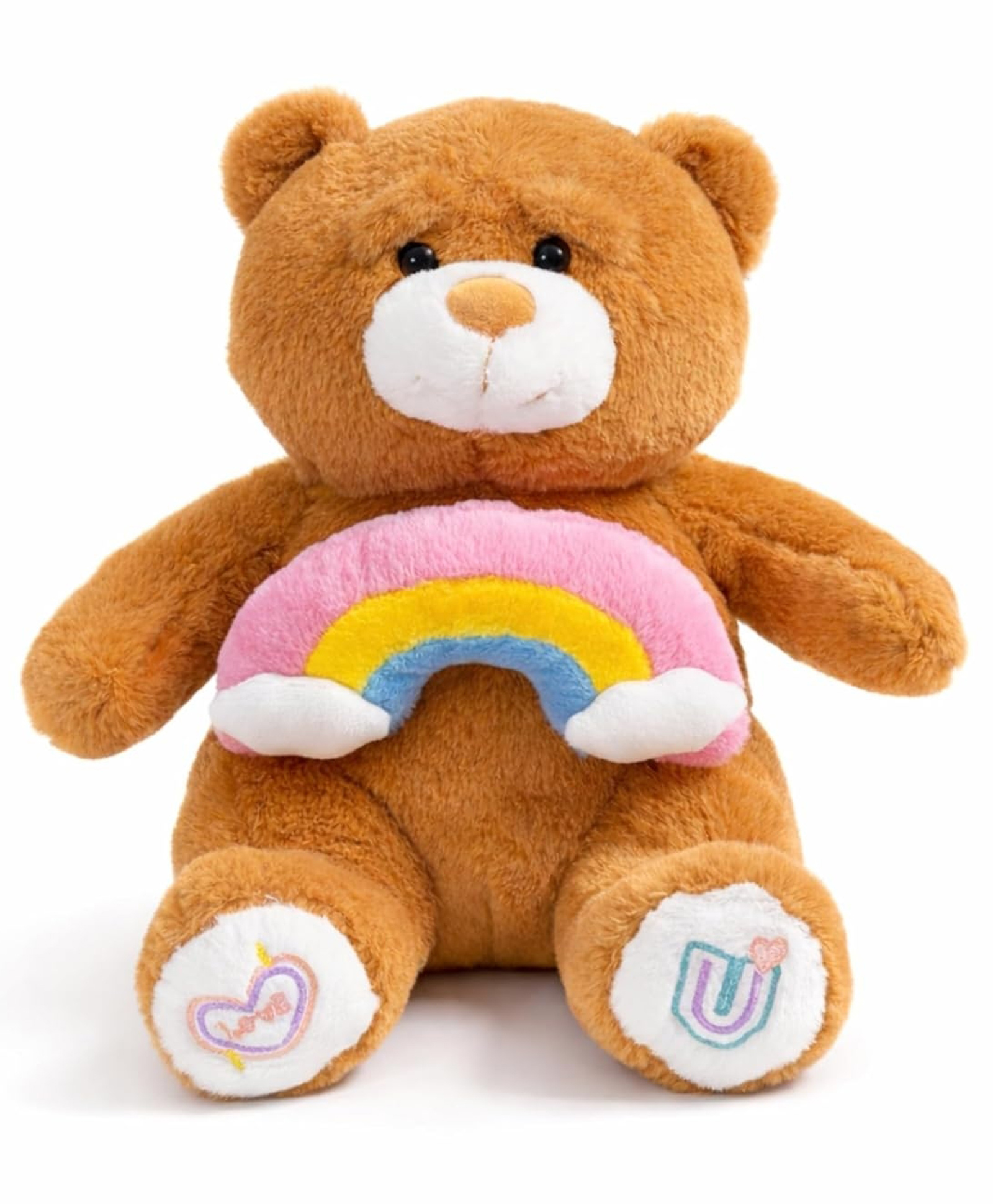 ELITE CREATIONS 40 cm Rainbow Teddy Bear Plush Toy for Kids Large Stuffed Animal Ultra Soft Huggable Cute Brown Bear Soft Toy with Rainbow for Boys and Girls-image-35