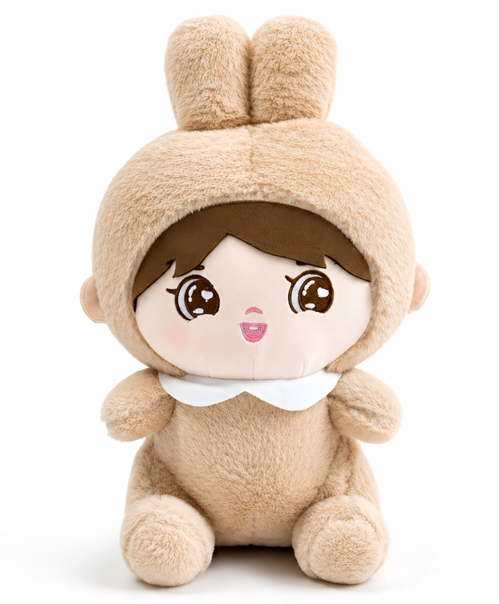 ELITE CREATIONS 25 cm Plush Doll Toy with Bunny Ears Beige Soft Stuffed Character with White Collar Cute Cuddle Toy for Kids Girls & Boys-image-49