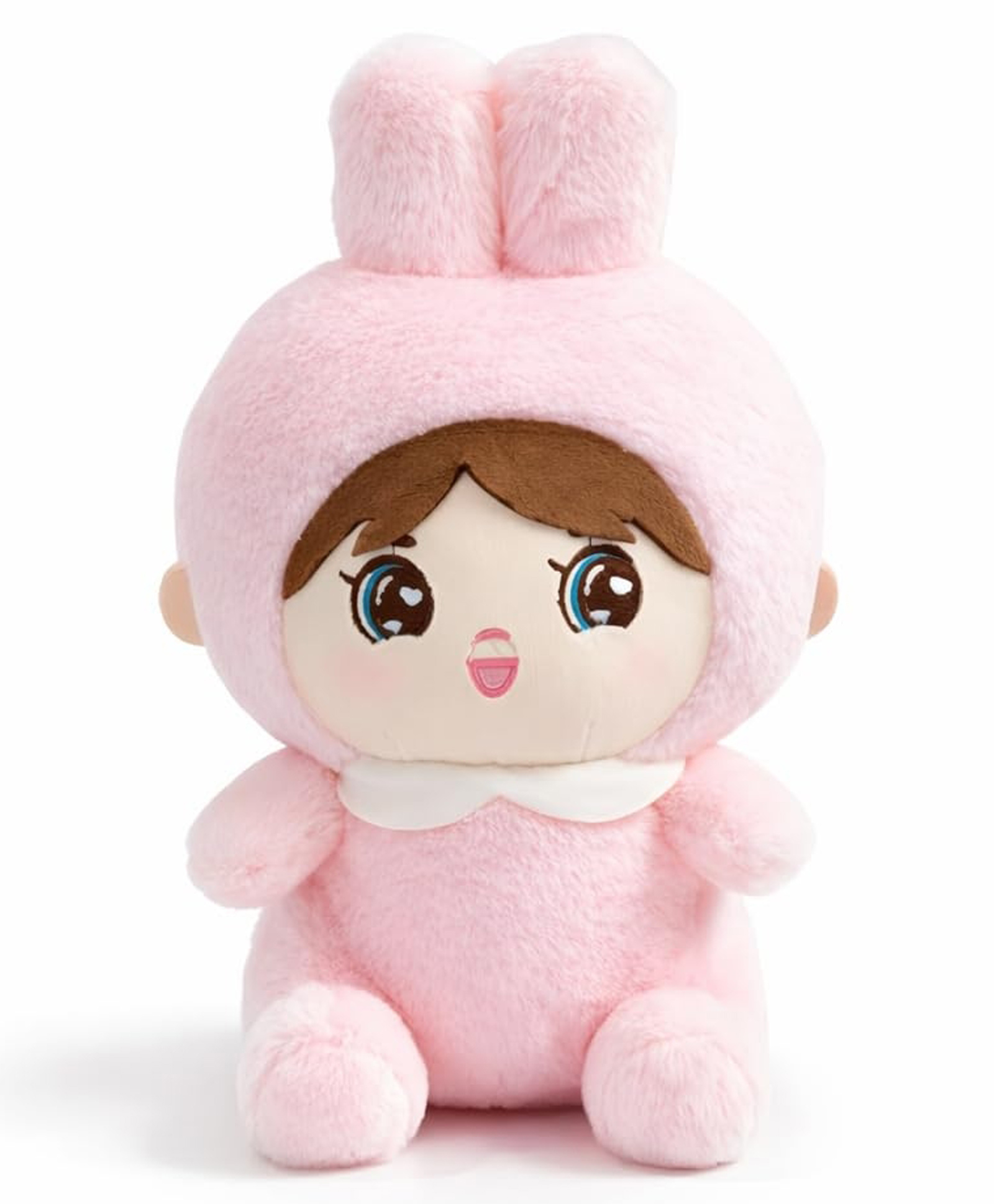 ELITE CREATIONS 25 cm Plush Doll Toy with Bunny Ears Pink Soft Stuffed Character with White Collar Cute Cuddle Toy for Kids Girls & Boys-image-34