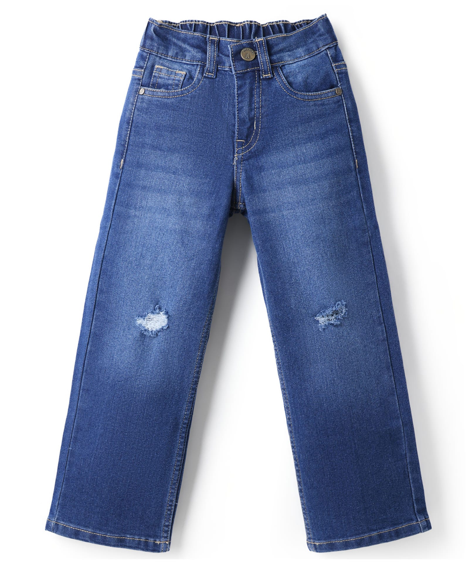 Pine Kids Denim Full Length Distressed & Washed Jeans - Blue-picture-13