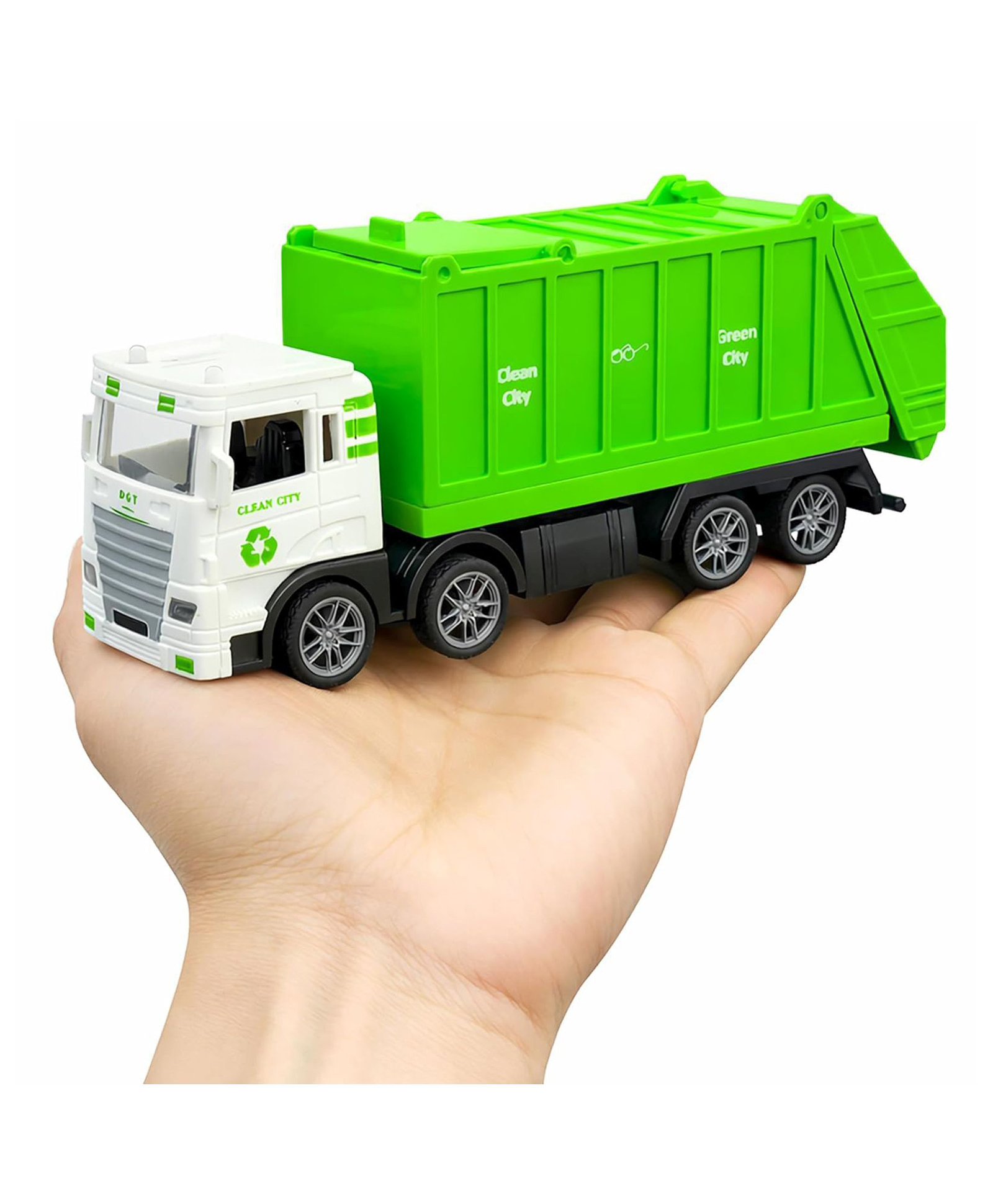 Parteet Die Cast City Sanitation 8 Wheel Truck Toy for Kids - Friction Powered Toy Vehicle with Openable Top and Back Door Truck Clean Toys for Kids-picture-22