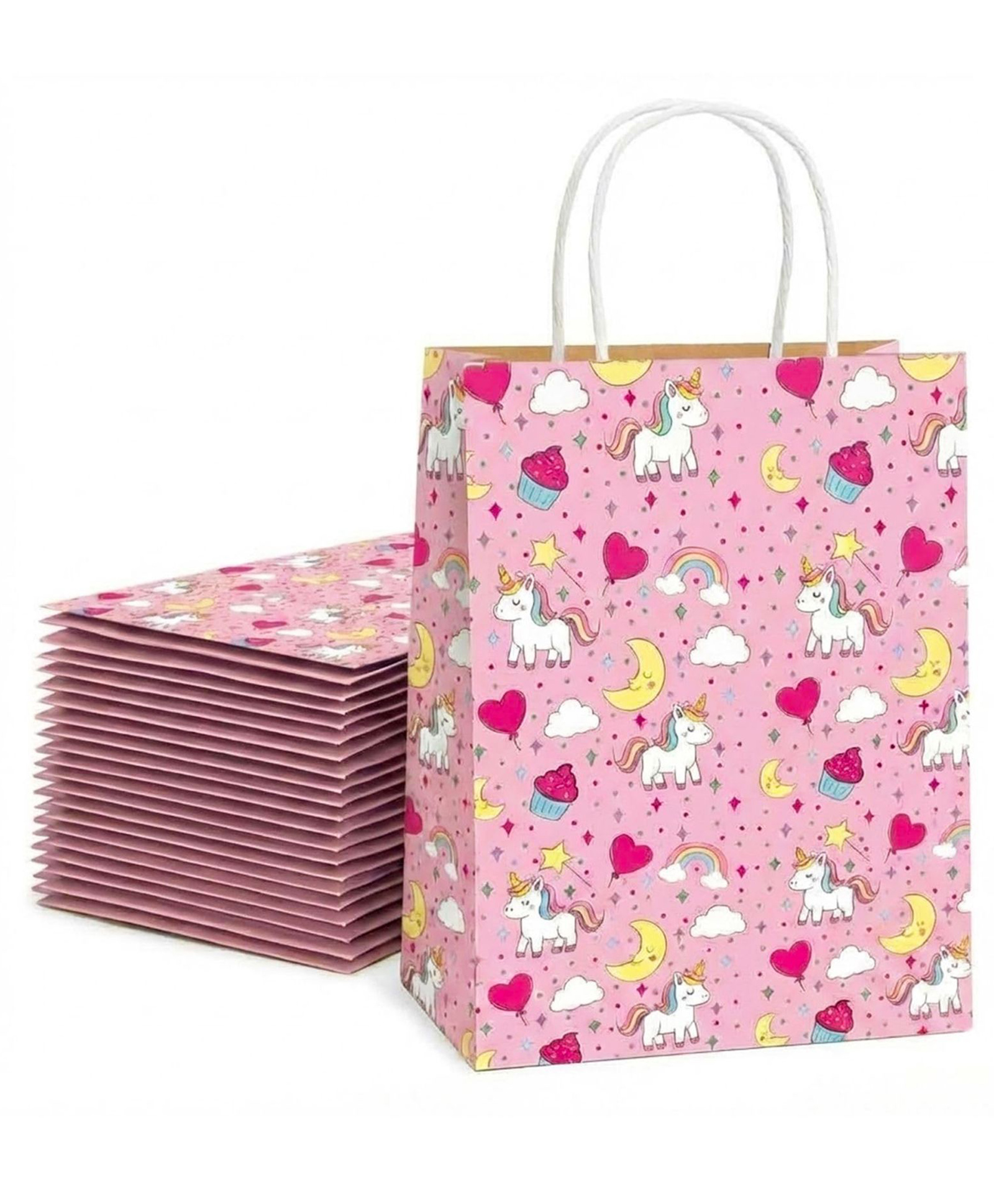 Parteet 10PCS Cartoon Theme Gift Bag with Handle|Reusable Paper Bag, Packaging, Carry Bag for Gifting, Wedding, Shopping, Party Favours Bags, Return Gifts & Daily Use (30x25x10) CM (Unicorn-Theme)-picture-12