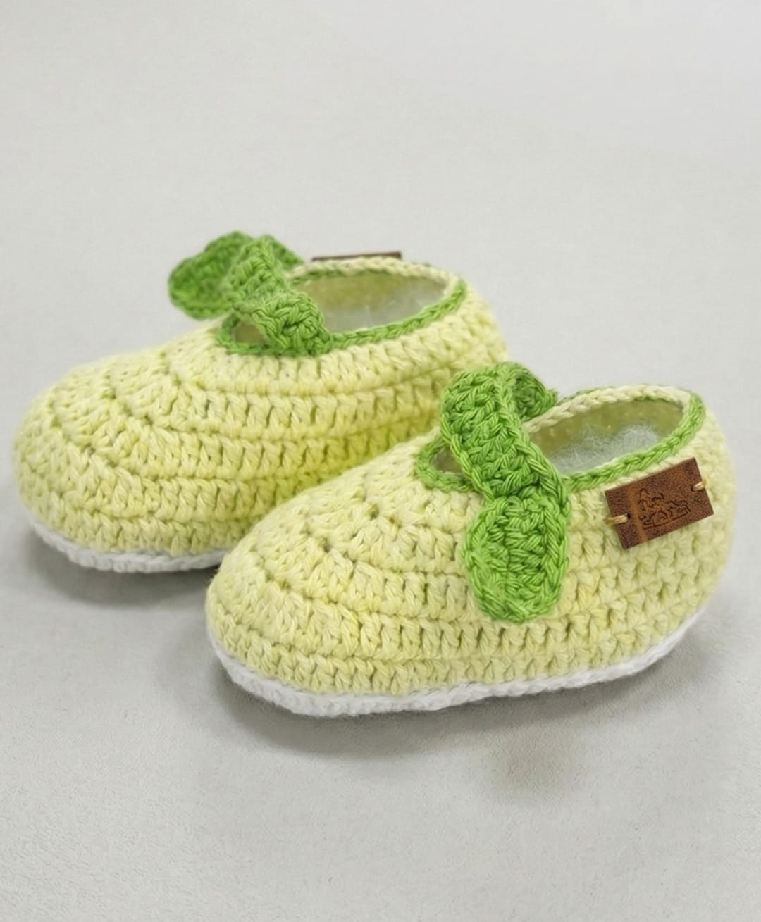 Funkrafts Kids Organic Cotton Woven Leaf Applique Detailed Booties - Multi Colour-image-31
