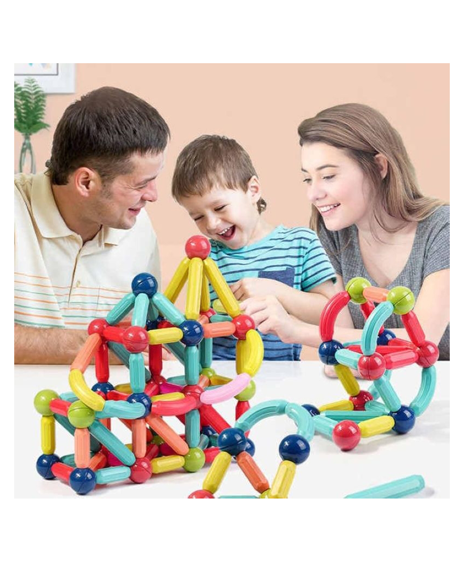 New Pinch Magnetic Sticks Building Blocks Educational Stacking Toys With Magnetic Sticks Magnetic Balls And Magnetic Blocks For Kids 25 Pieces ( Multicolor)-image-27