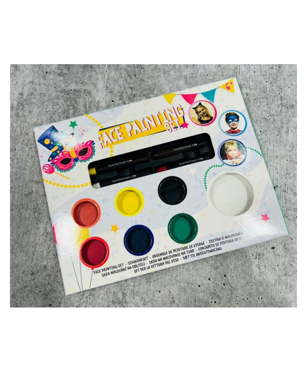 New Pinch Face Painting Set 7 Vibrant Paints, 4 Crayons, Sponge, and Applicator for Creative Artistry, Multicolor-image-3