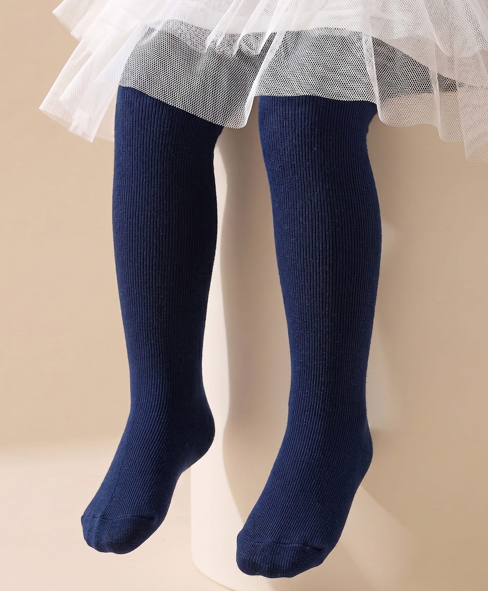 Cute Walk by Babyhug Cotton Knit Full Length Solid Anti Bacterial Tights - Black-image-7