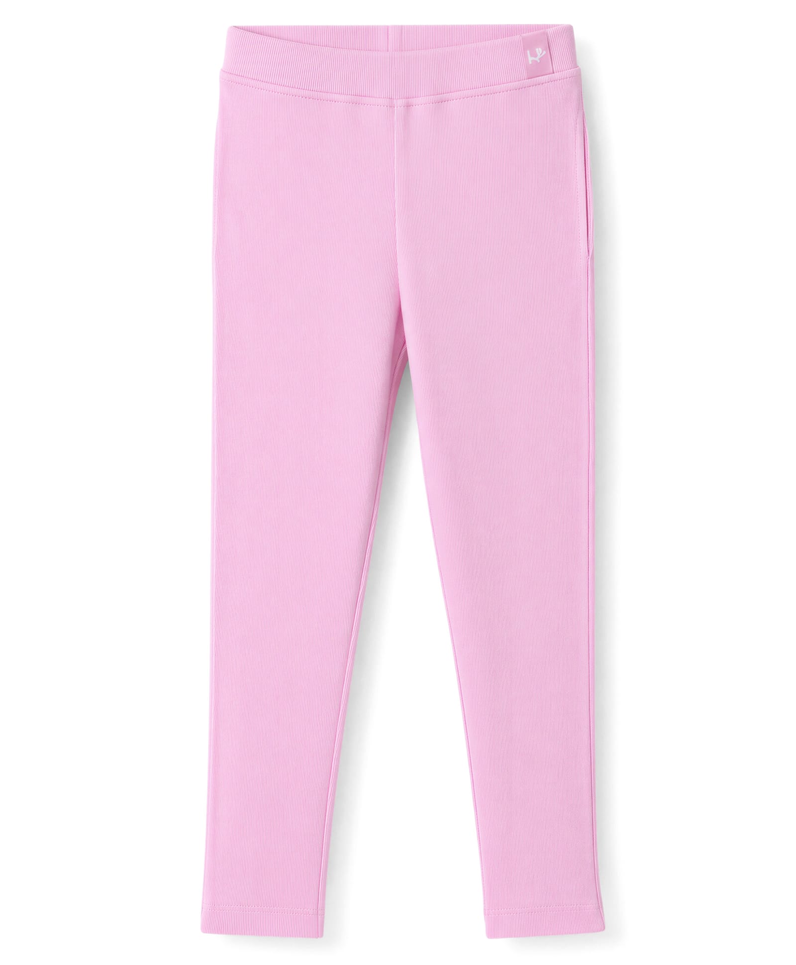 Honeyhap Premium 95% Cotton 5% Elastane Rib Knit Full Length Solid Color Leggings with Bio Finish - Pink-picture-29