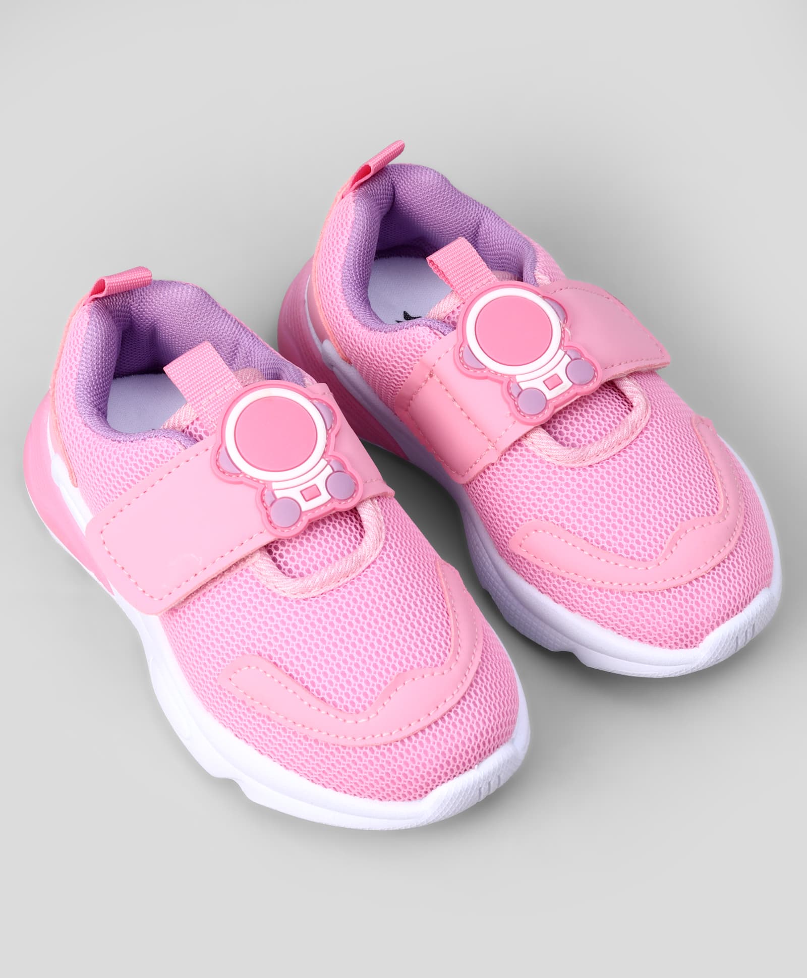 Cute Walk by Babyhug Velcro Closure Sneaker Shoes With Astronaut Applique - Pink-picture-19