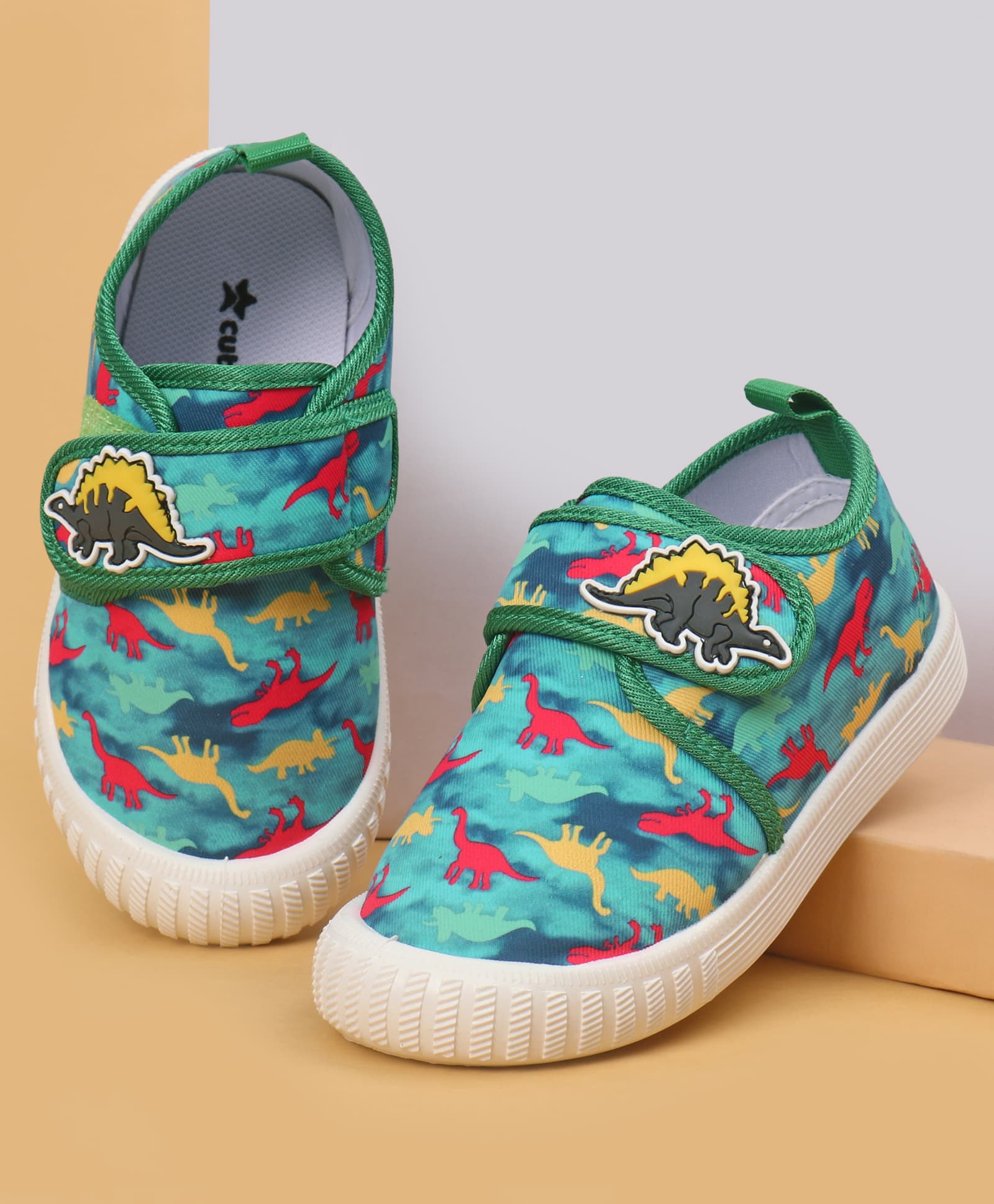 Cute Walk by Babyhug Velcro Closure Dino Printed Casual Shoes - Mint-image-28