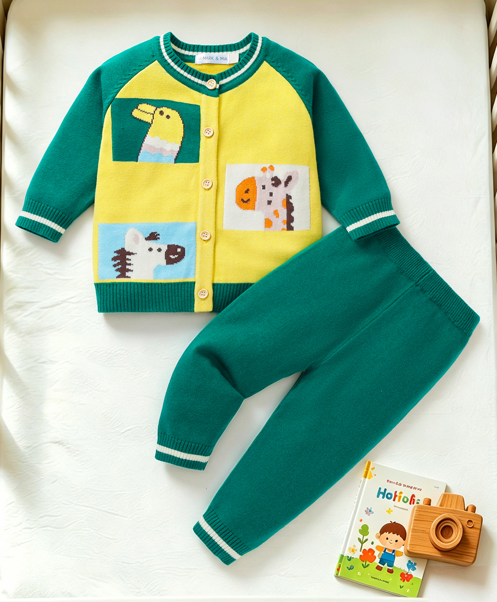 Mark & Mia Cotton Sweater Set with Animal Design - Yellow-picture-28