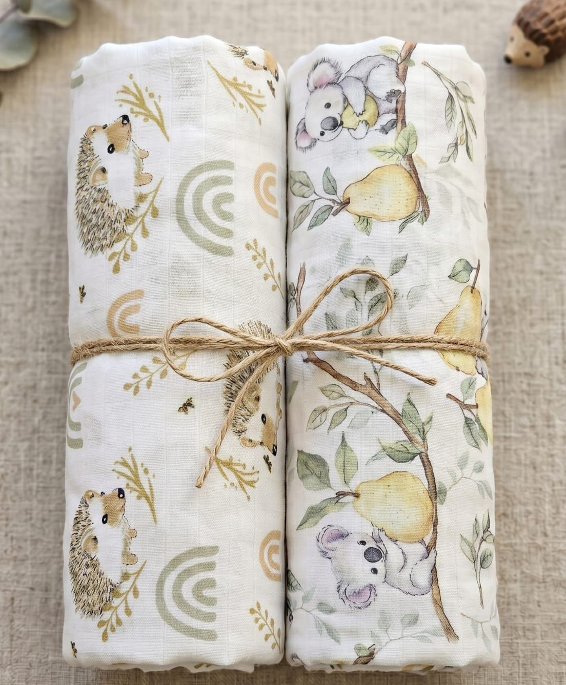 Mumma's Luv 100% Cotton Muslin Baby Swaddle Newborn Nursery Prints Pack of 2- Multicolour-image-12
