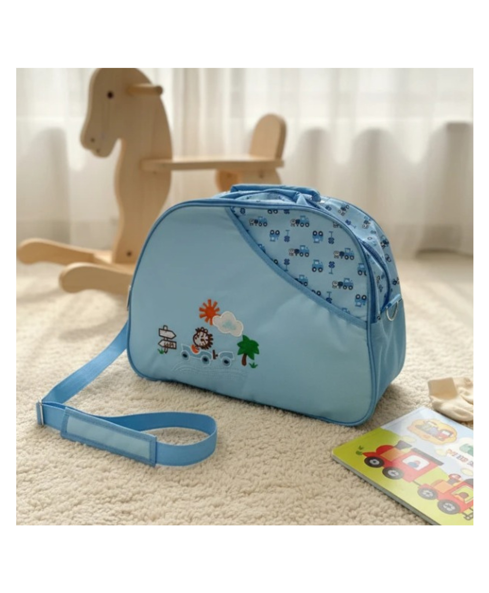 Mumma'sLuv Blue Baby Diaper Bag Spacious & Lightweight Multi-Compartment Travel Bag - Blue-image-1