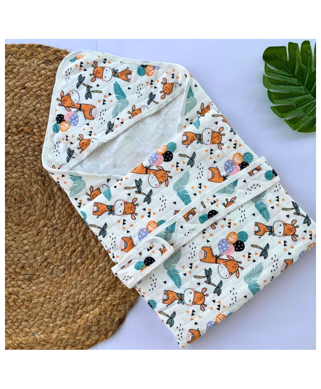 Mumma's Luv Premium Hooded wrapper with adorable assorted prints- Multicolour-picture-15