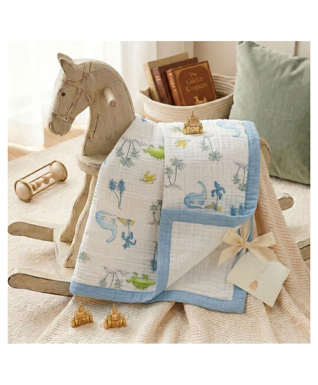 Mumma's Luv Baby muslin cotton blanket 6 layer with baby friendly design-image-42