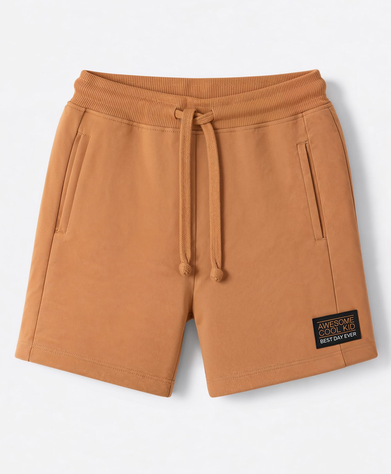 Honeyhap Premium 100% Cotton Looper Terry Knit Solid Shorts With Bio Finish - Sandstorm-picture-6