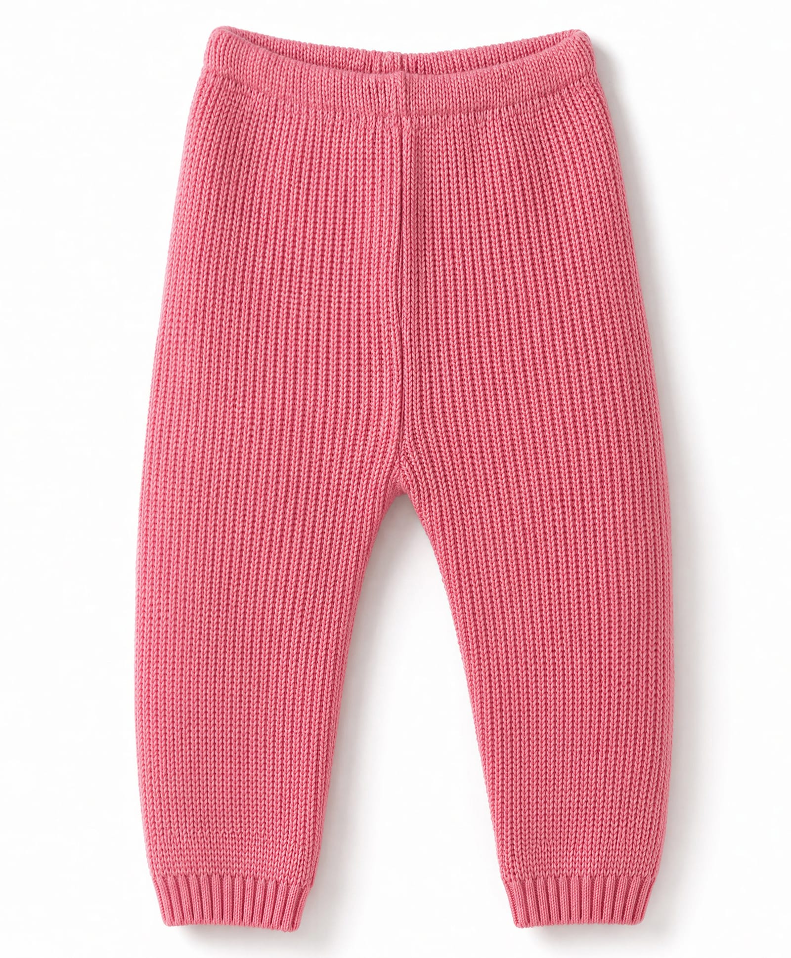 Babyhug Knit Full Length Solid Colour Woollen Lounge Pant - Pink-picture-12