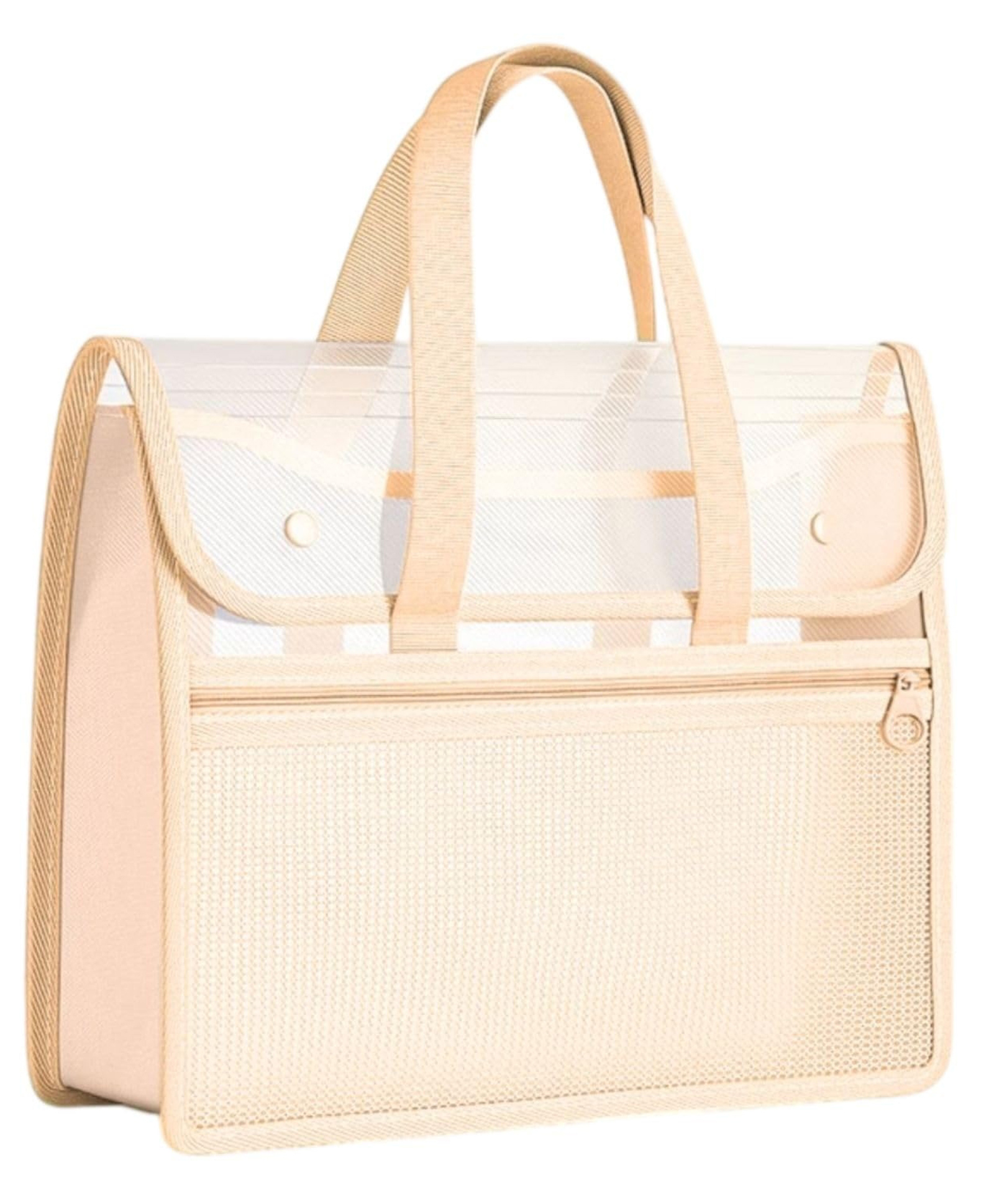 FunBlast A4 File Folder Bag with Zipper Lock & Handle Strap for School 2 Pockets Peach-image-13
