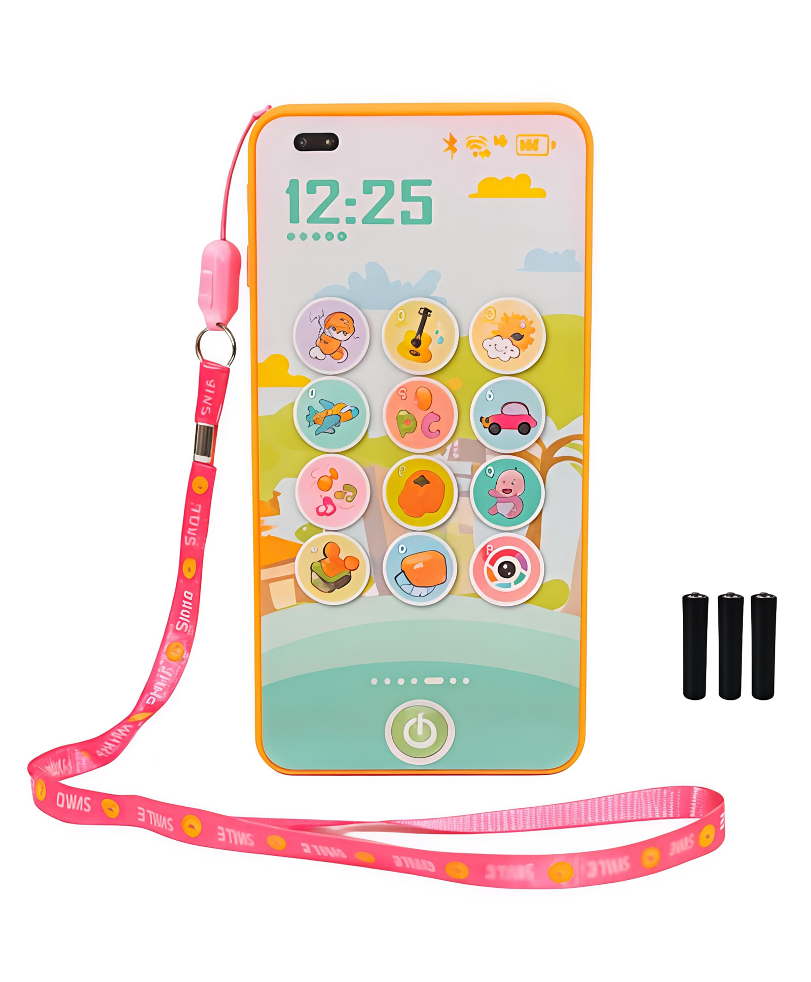 FunBlast Musical Phone Toy with Flashing Lights & Sound and buttons for kids (Orange)-image-19
