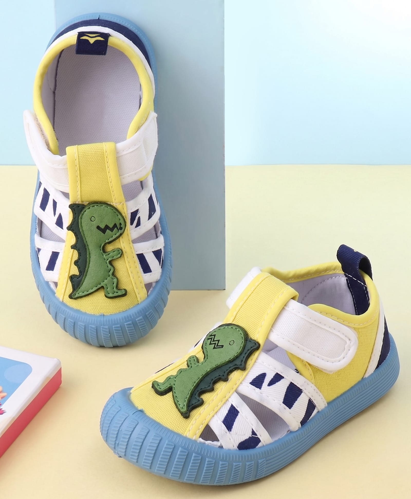 Cute Walk by Bahyhug Velcro Closure Sandal With Dino Applique - Yellow-image-23