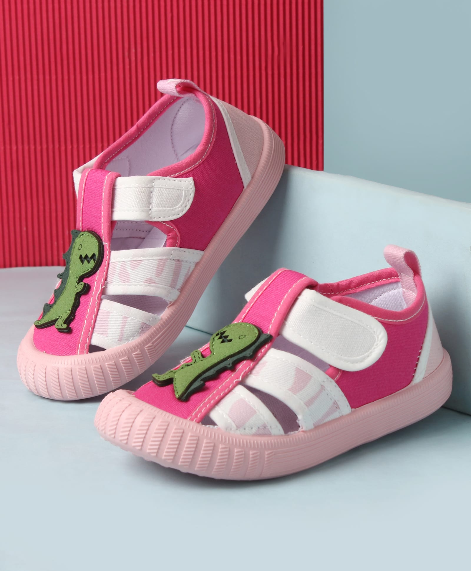 cute walk by babyhug Cute Walk by Bahyhug Velcro Closure Sandal With Dino Applique - Fuchsia-picture-12