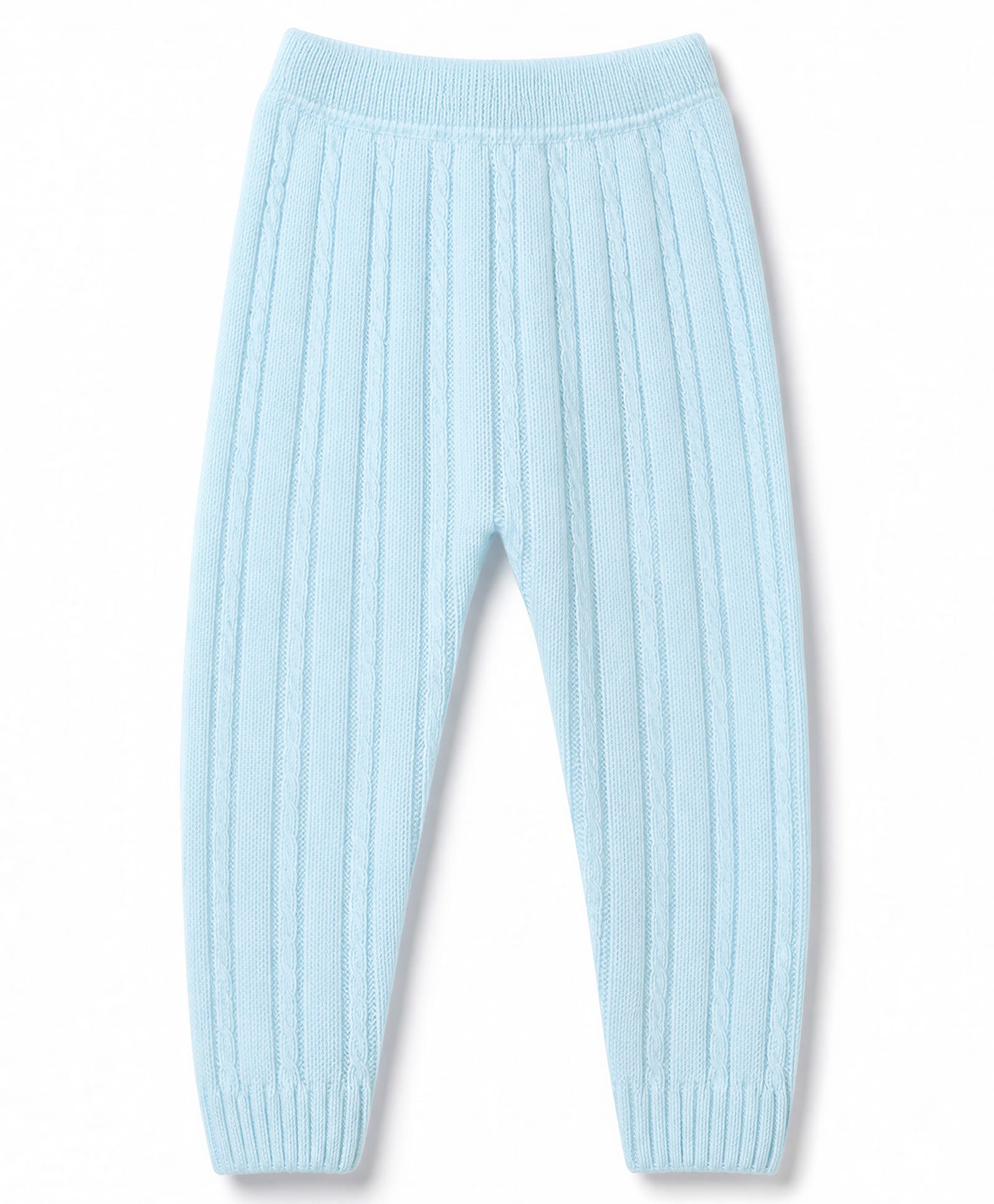 Babyhug Knit Full Length Fleece & Woollen Pant With Cable Knit Design - Light Blue-picture-20
