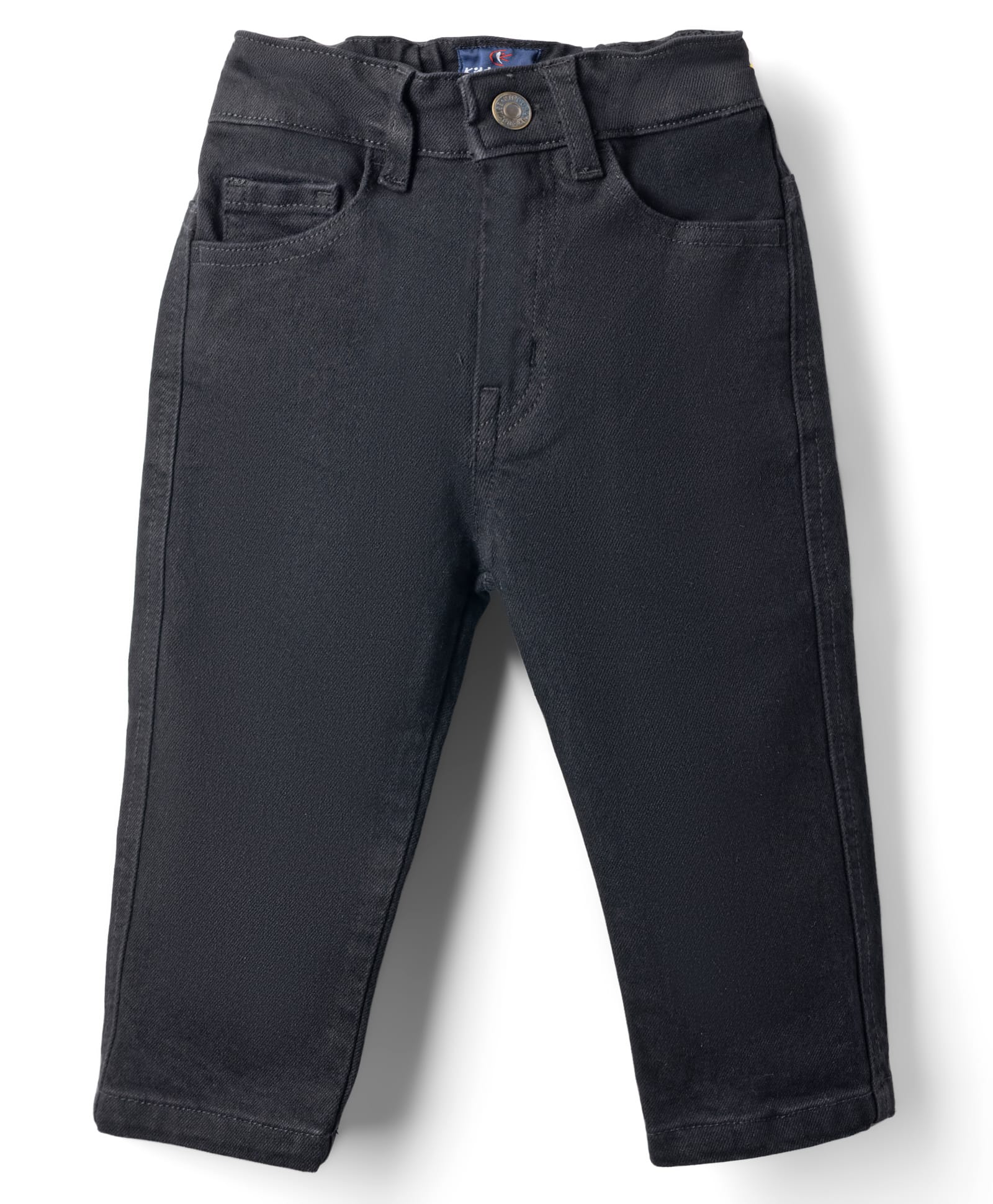 Kiddopanti Denim Woven Full Length Regular Fit Solid Color Jeans - Black-picture-30