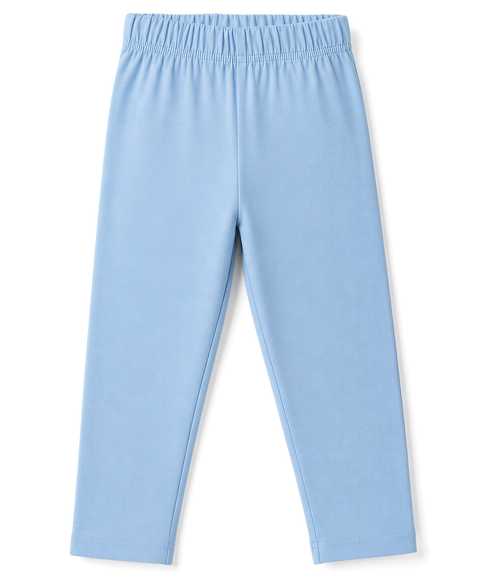 Kiddopanti Cotton Knit Ankle Length Solid Colour Pajamas With Single Pocket - Light Blue-picture-22