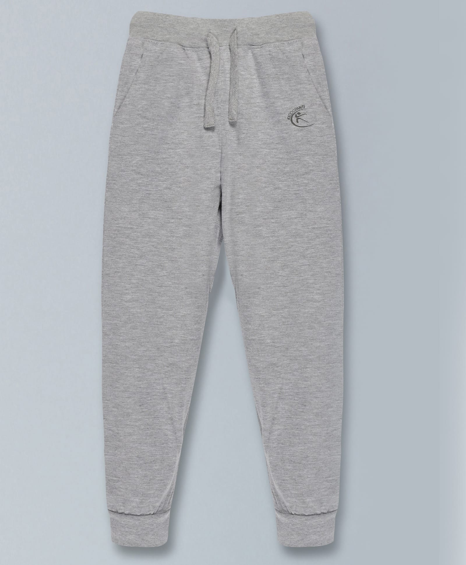 Kiddopanti Cotton Knit Ankle Length Solid Colour Track Pant - Grey-picture-25