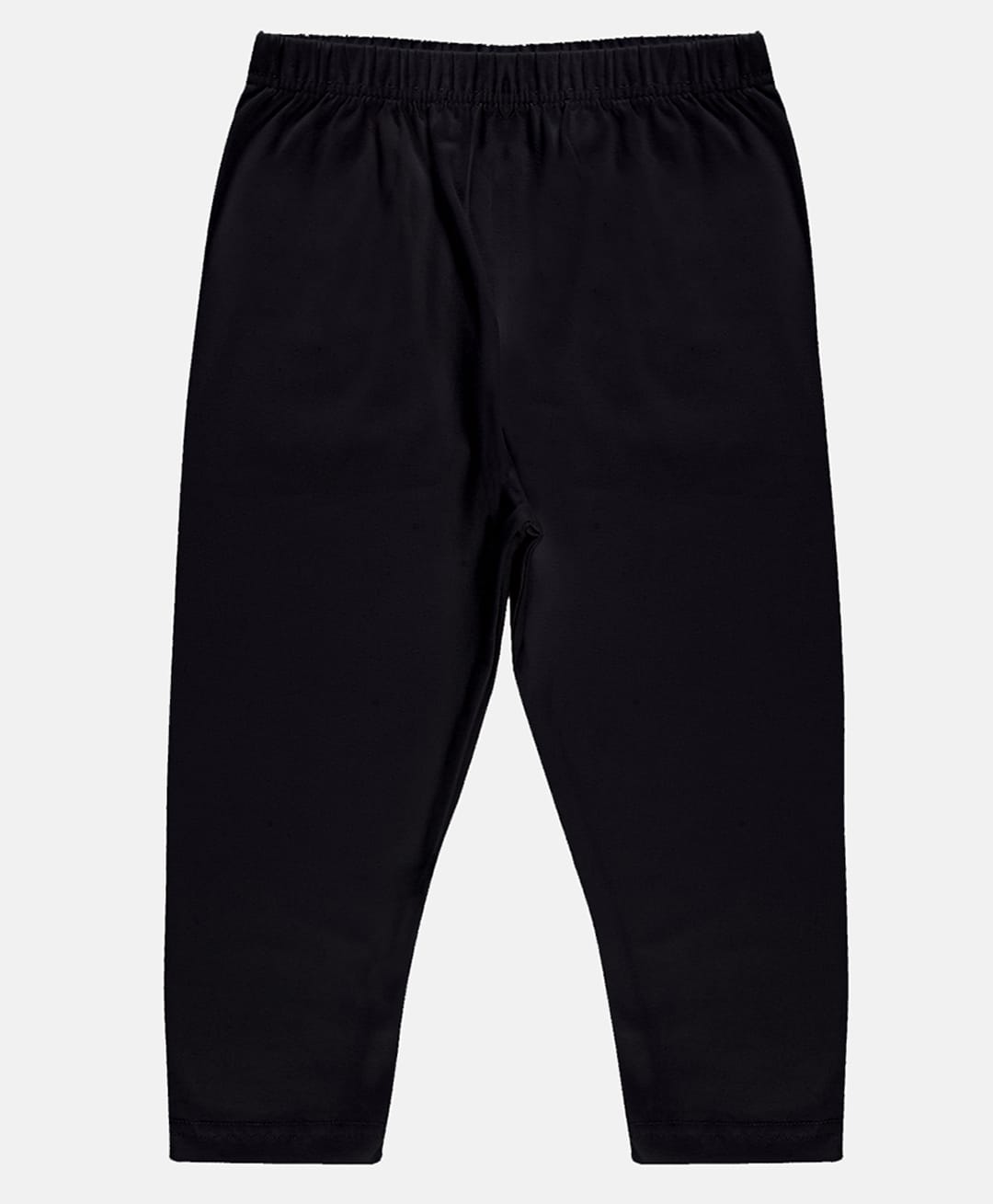 Kiddopanti Cotton Lycra Knit Capri Length Solid Colour Three Fourth Leggings - Black-picture-37