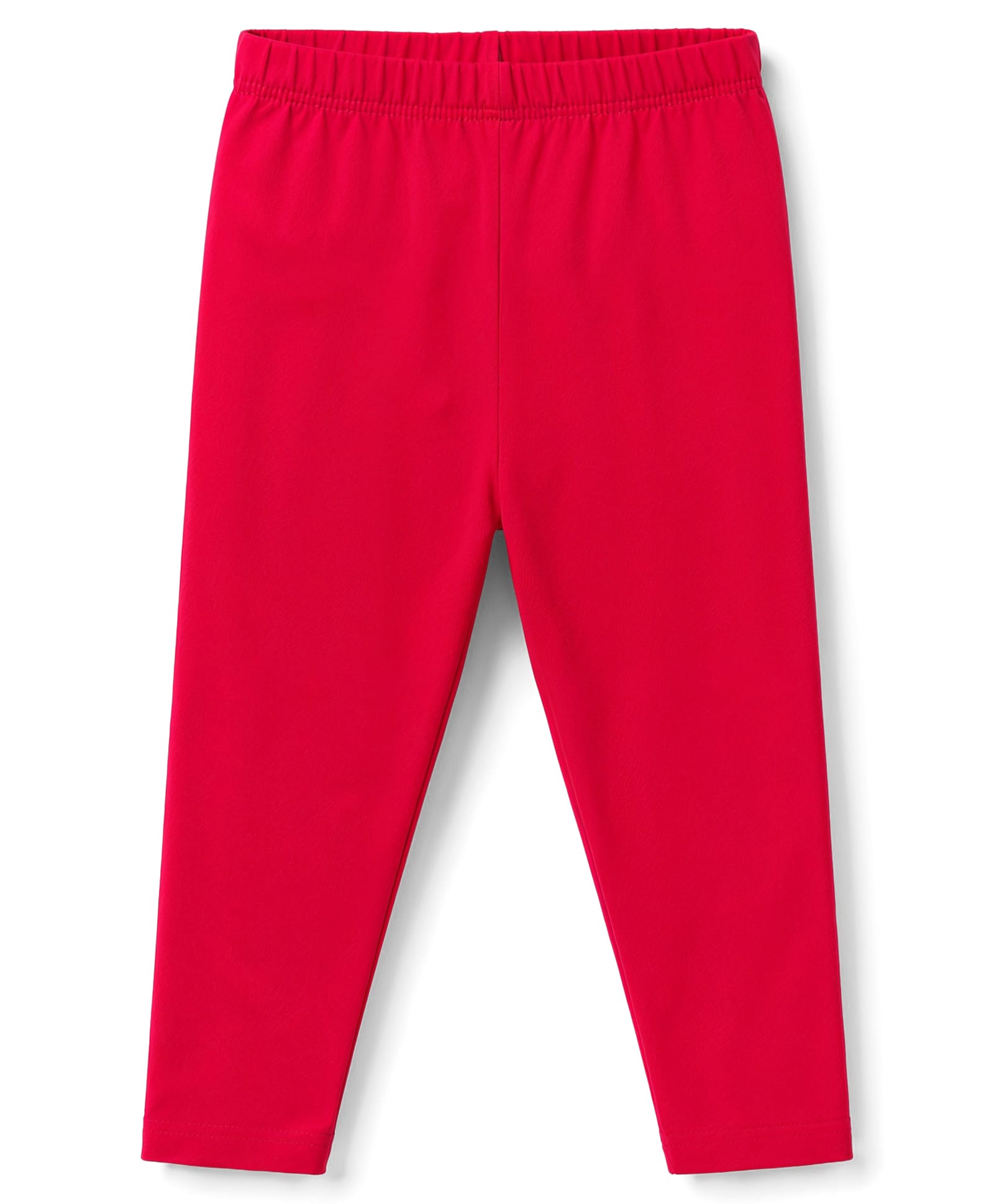 Kiddopanti Cotton Lycra Knit Ankle Length Solid Colour Leggings - Red-picture-34