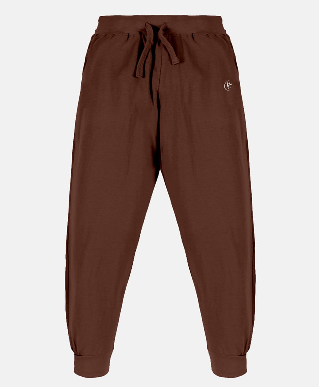 Kiddopanti Cotton Knit Ankle Length Solid Colour Track Pant - Brown-picture-26