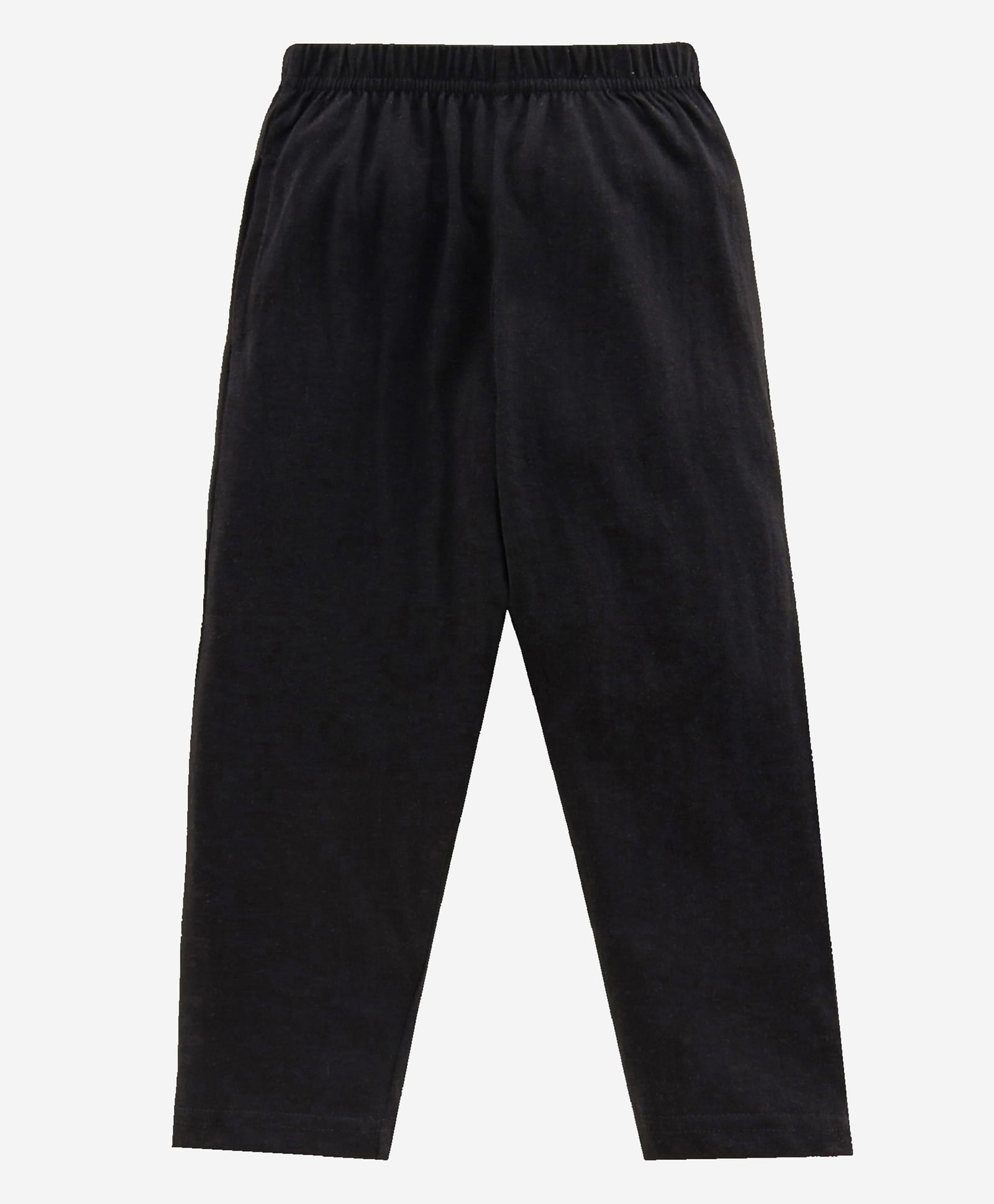Kiddopanti Cotton Knit Ankle Length Solid Pajama With Single Pocket - Black-picture-10