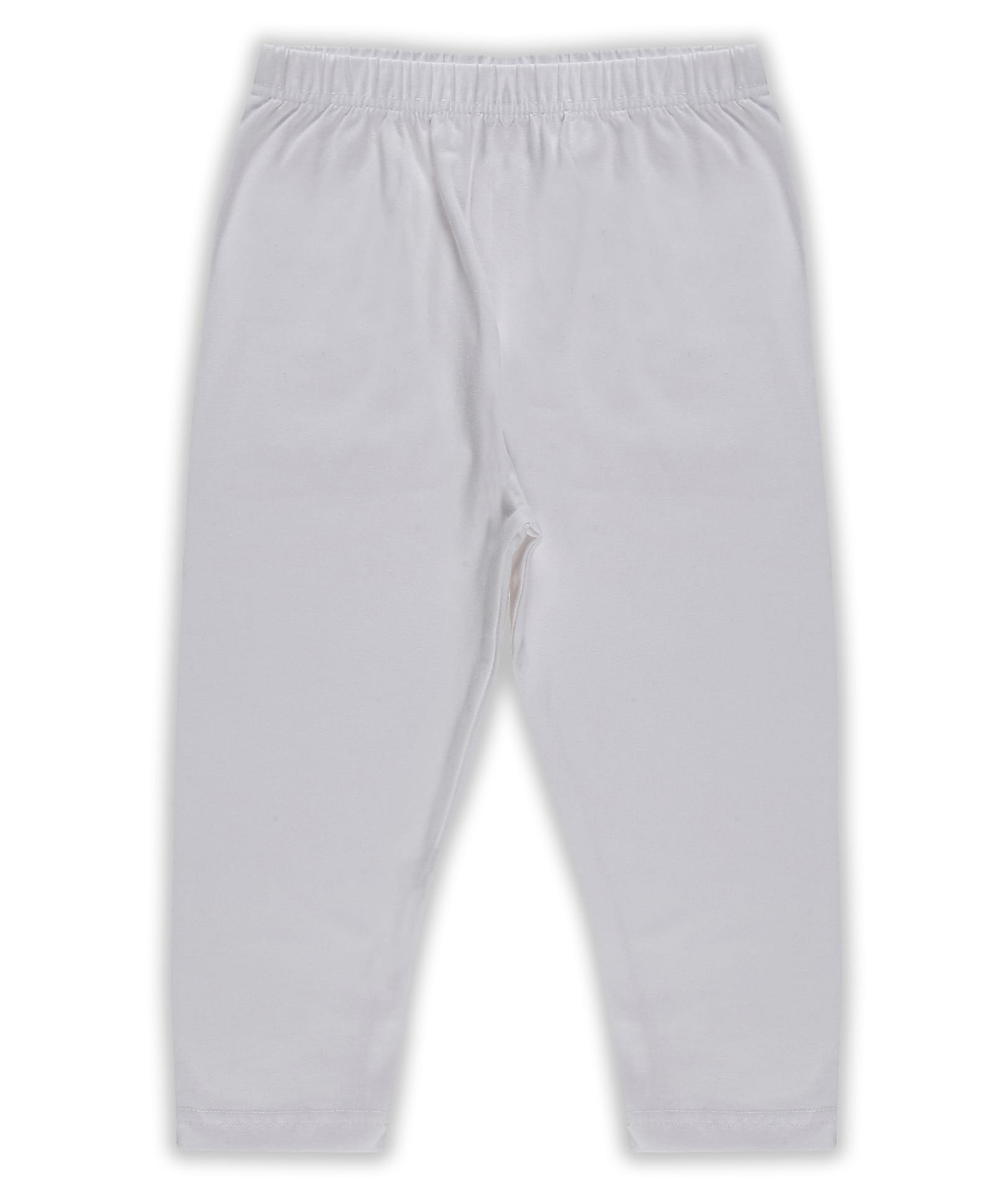 Kiddopanti Cotton Lycra Knit Capri Length Solid Colour Three Fourth Leggings Pack- White-image-18