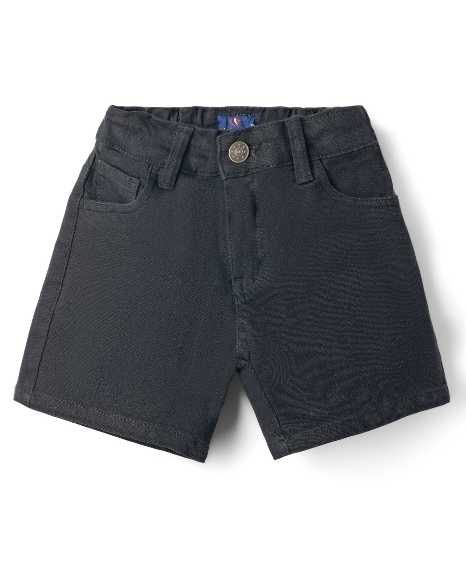 Kiddopanti Denim Woven Solid Color Shorts - Black-picture-30