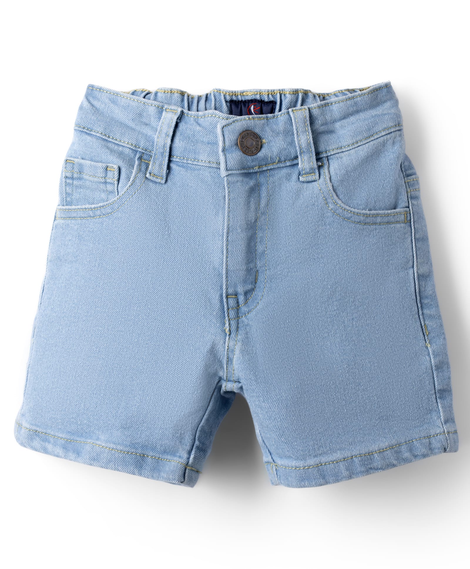Kiddopanti Denim Woven Solid Color Light Wash Shorts - Light Blue-picture-37