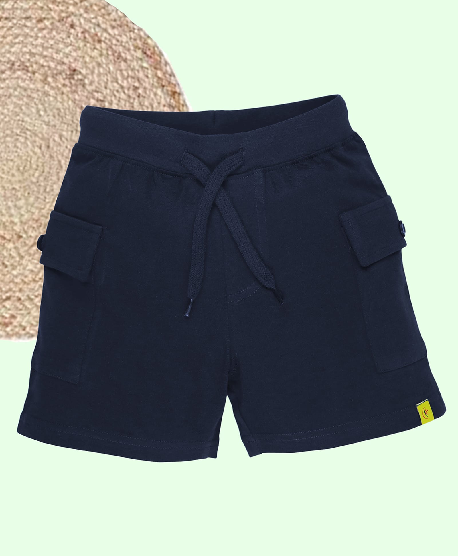 Kiddopanti Cotton Knit Solid Color Cargo Shorts - Navy Blue-picture-19