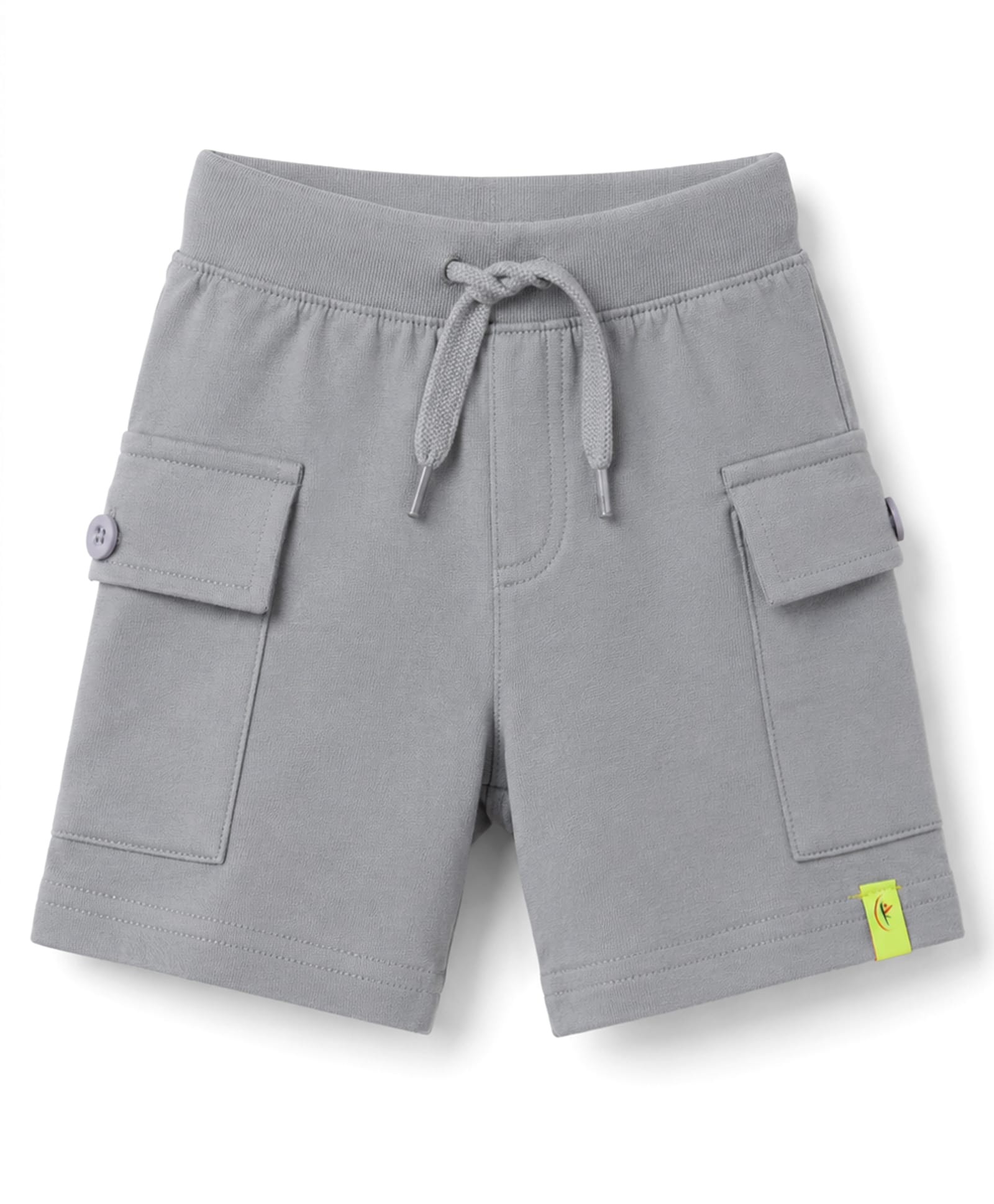 Kiddopanti Cotton Knit Solid Color Cargo Shorts - Grey-picture-16