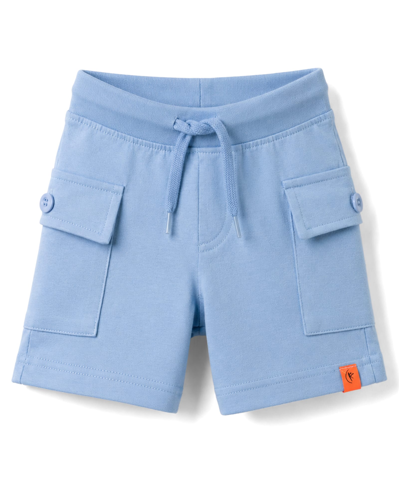 Kiddopanti Cotton Knit Solid Color Cargo Shorts - Light Blue-picture-20
