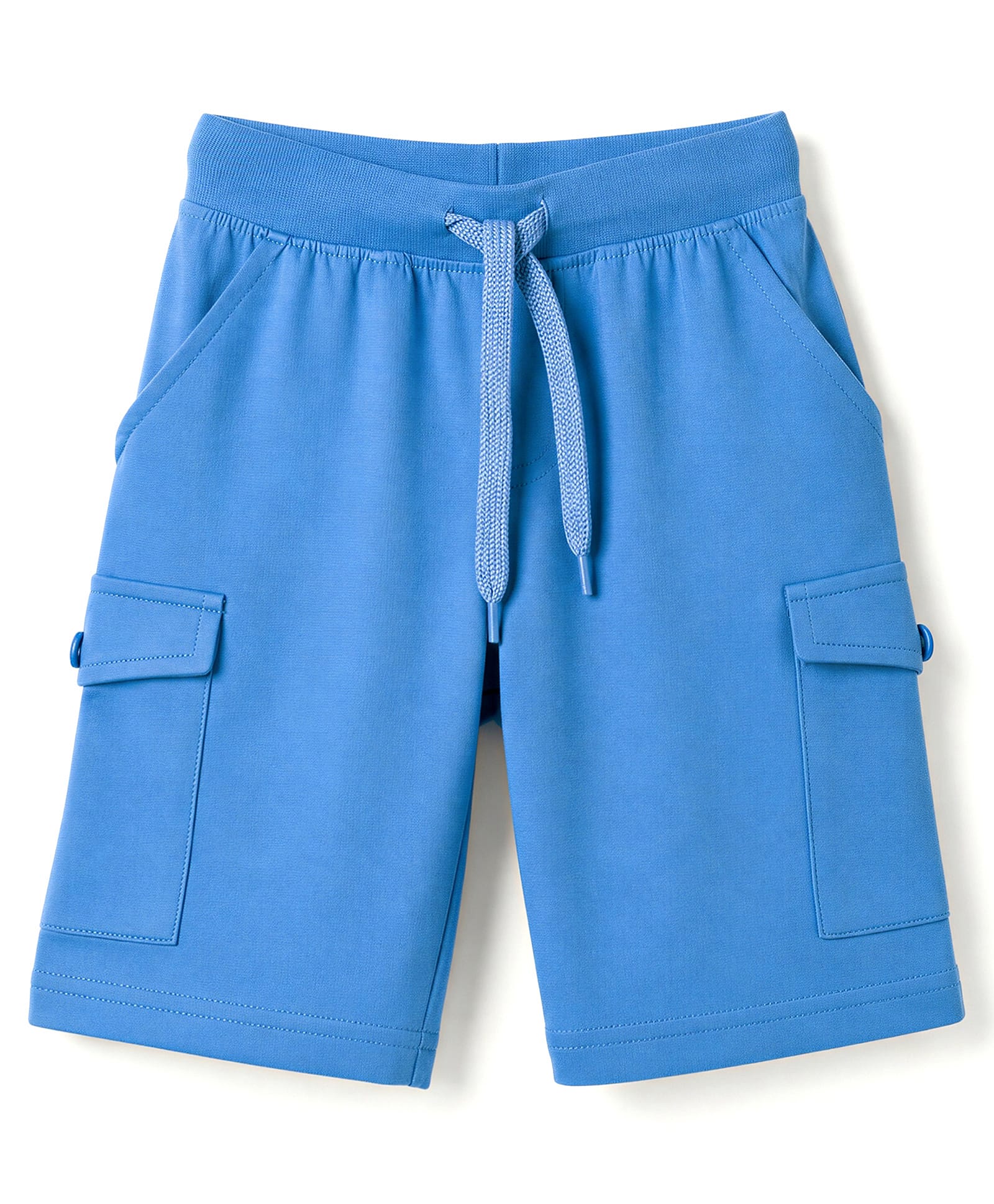 Kiddopanti Cotton Knit Solid Color Cargo Shorts - Blue-picture-30