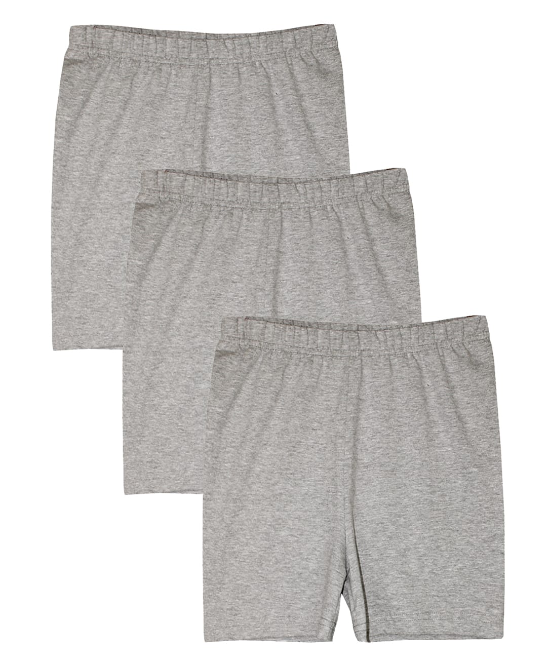 Kiddopanti Cotton Lycra Knit Solid Colour Cycling Shorts Pack of 3 - Grey-picture-27