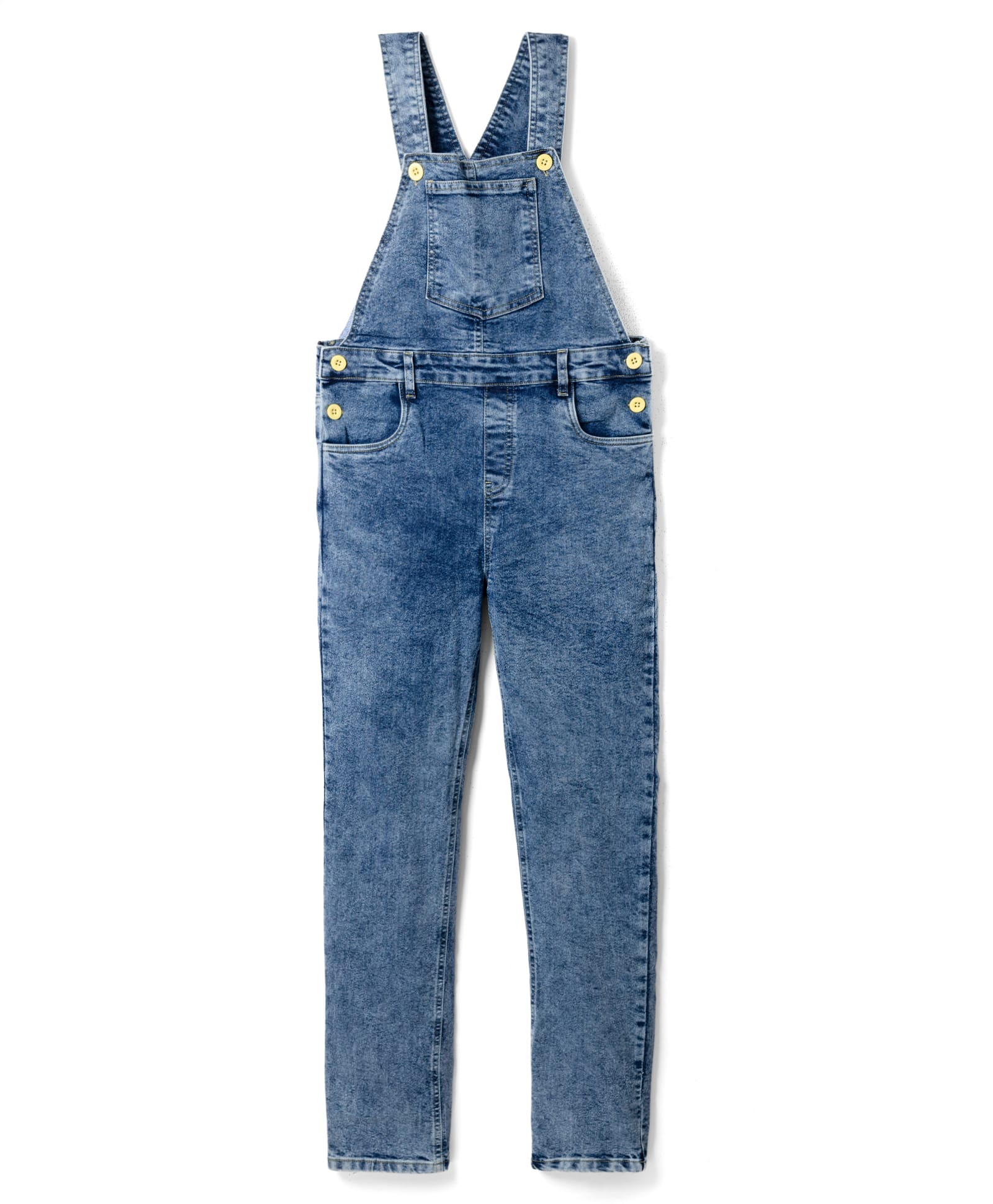 Kiddopanti Denim Woven Sleeveless Washed Dungaree Pant - Light Blue-image-49